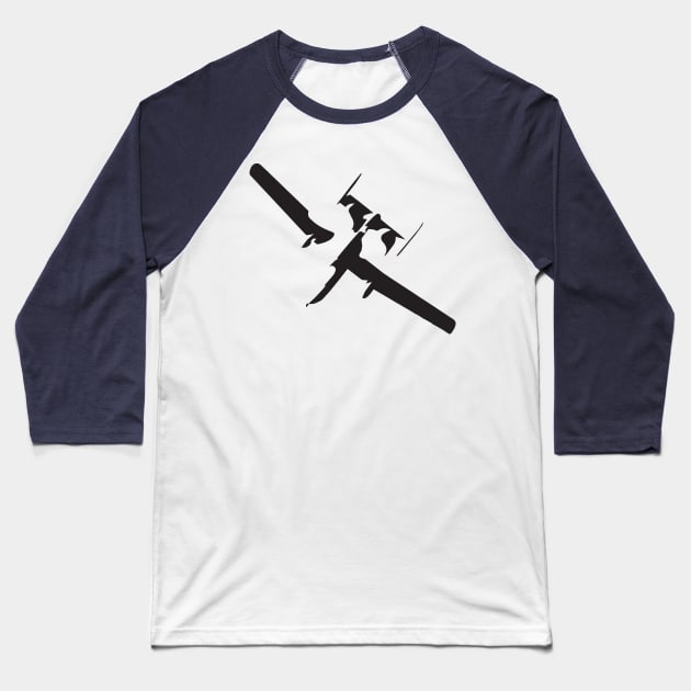 A10 Warthog Silhouette Baseball T-Shirt by Wykd_Life